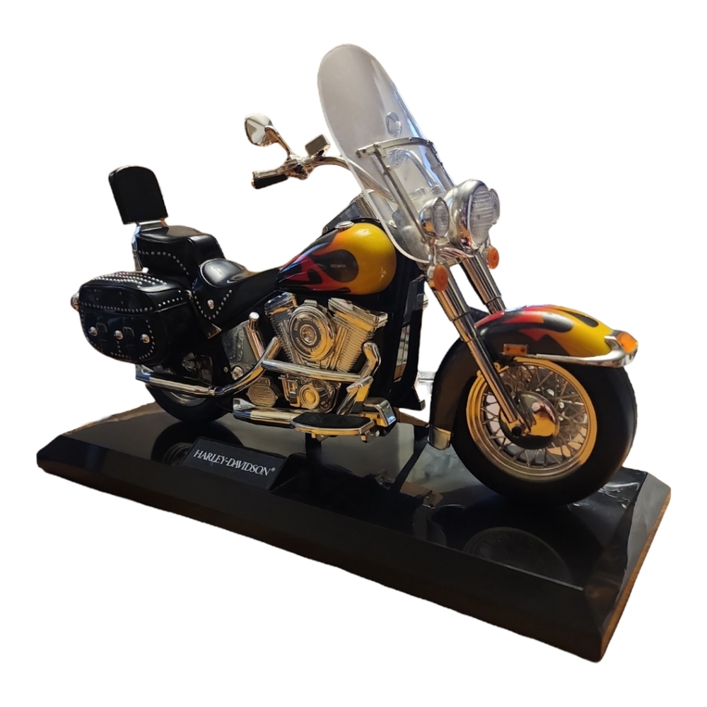 Vintage Harley Davidson Motorcycle Telephone, Push Button, Flame detail